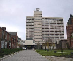 Middlesbrough Tower, the main entrance to the University of Teesside