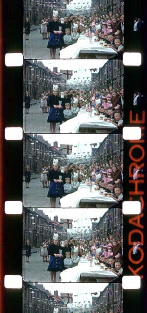 A street party held in Gateshead, Tyne and Wear, to mark V.E. Day on 8 May 1945